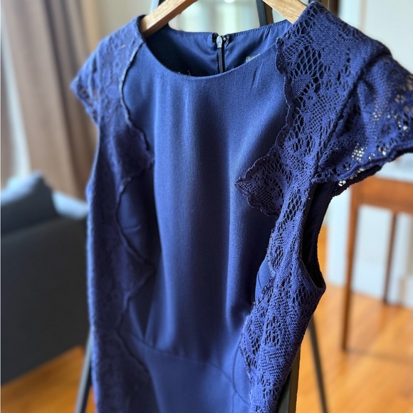 Adrianna Papell Blue Sheath Dress with lace - Picture 1 of 10
